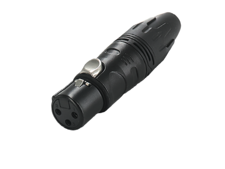 Разъём DMX кабельная розетка мама S301-BG-3P резина черный 3-pin