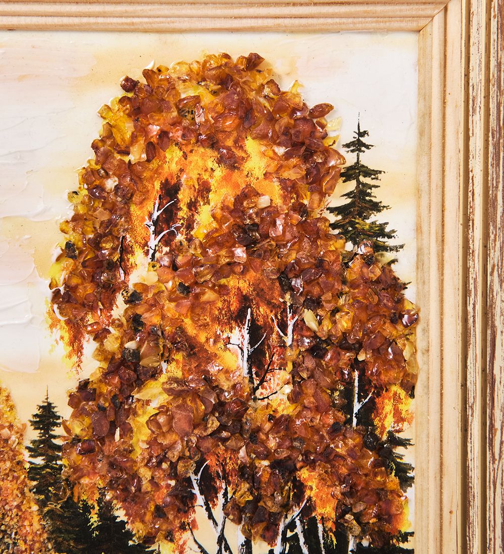 AMB-03/37 Картина «Красота природы» (с янтарной крошкой) H-32см