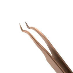 Пинцет для наращивания ресниц Lovely NanoFiber, серия Grace Elegante Bronze, тип L 5 мм с изгибом