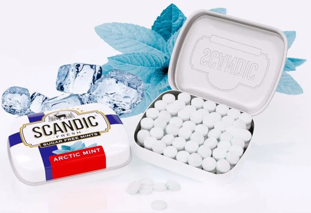 Конфеты SCANDIC без сахара со вкусом "Арктическая мята" 14 гр