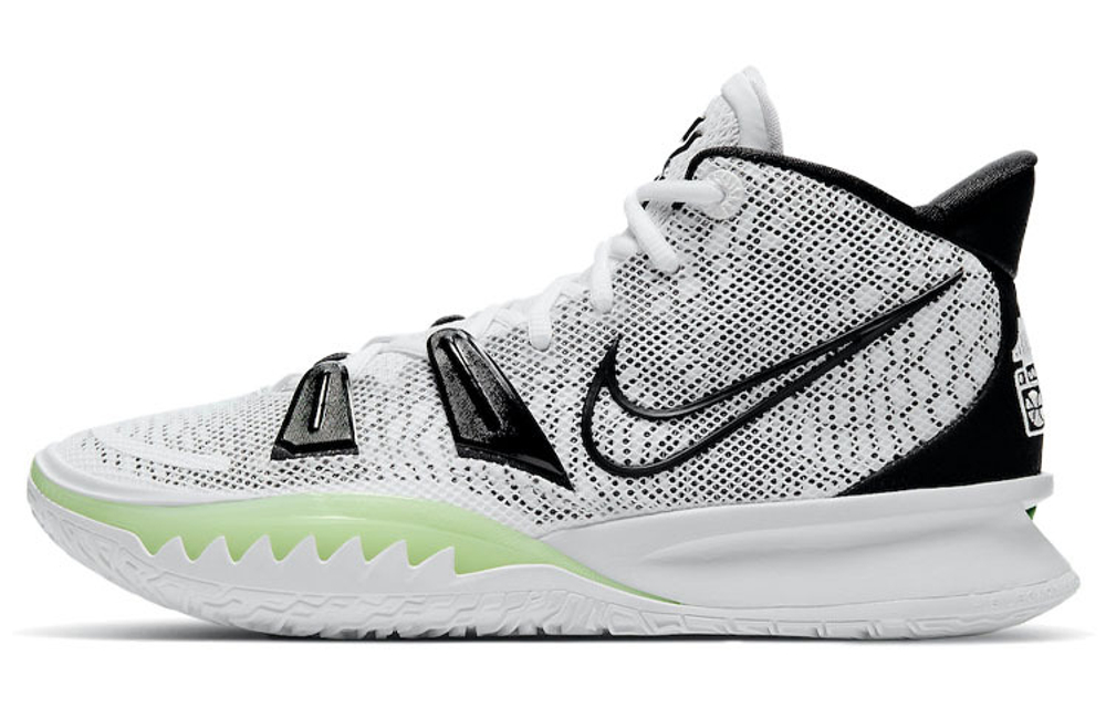 Nike Kyrie 7 EP "Hip-Hop" Owen round head lace-up shock absorption, non-slip, wear-resistant wrapping support, mid-top Air Zoom actual combat basketball shoes for men and women with the same white, black and green domestic version