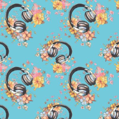 Наушники на голубом.