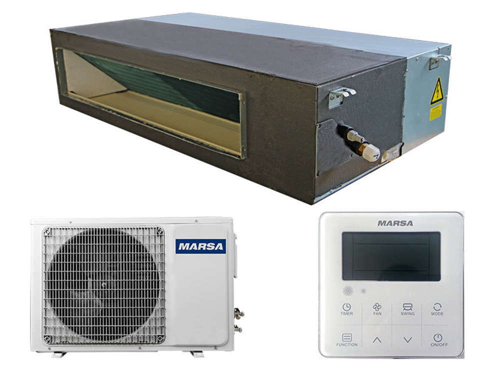 Полупромышленный канальный кондиционер Marsa MRK-BHA2N/MRK-HA2NE-W MRK-48BHA2N/MRK-48HA2NE-W на 140 м²