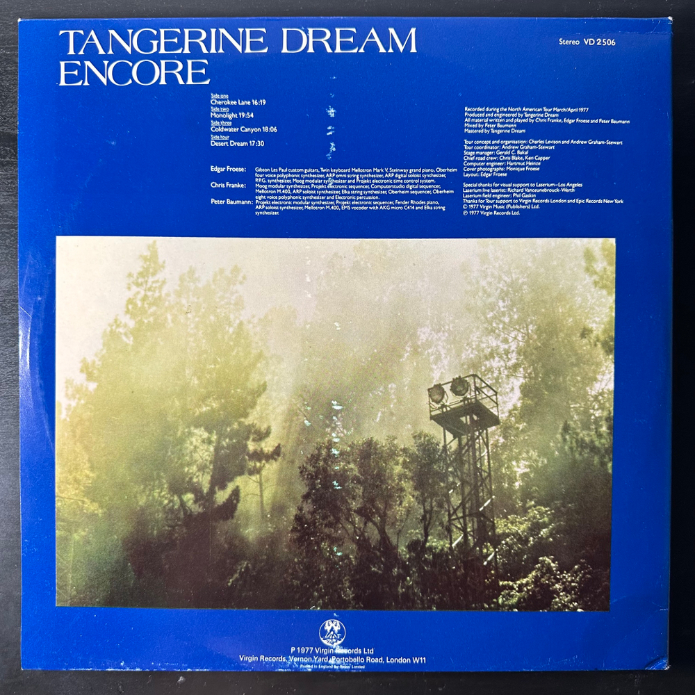 Tangerine Dream ‎– Encore 2LP (Англия 1977г.)