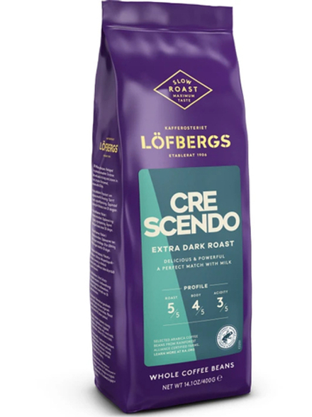 Кофе в зёрнах Lofbergs Crescendo №5 400 г, 100% арабика, Экстра темная обжарка