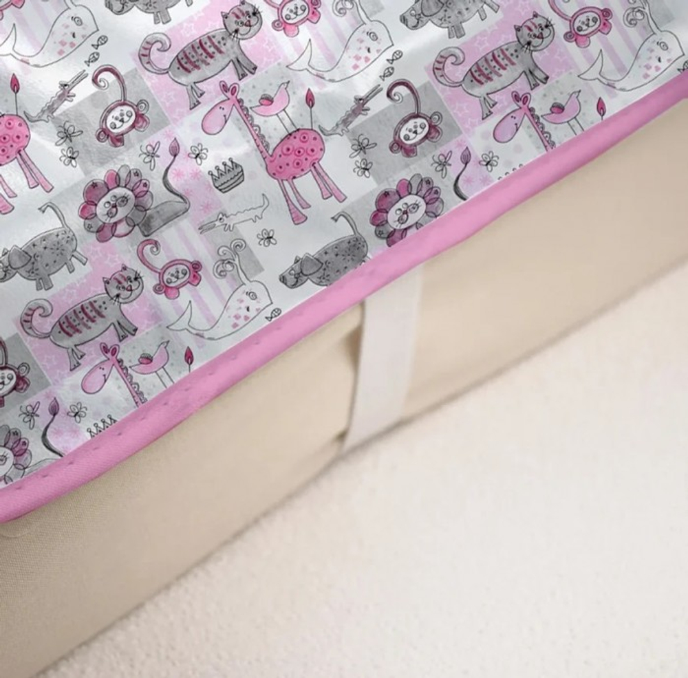 ROXY-KIDS Клеёнка-наматрасник подкладная с резинками-держателями ZOO от ROXY-KIDS 70х100 см, цвет белый