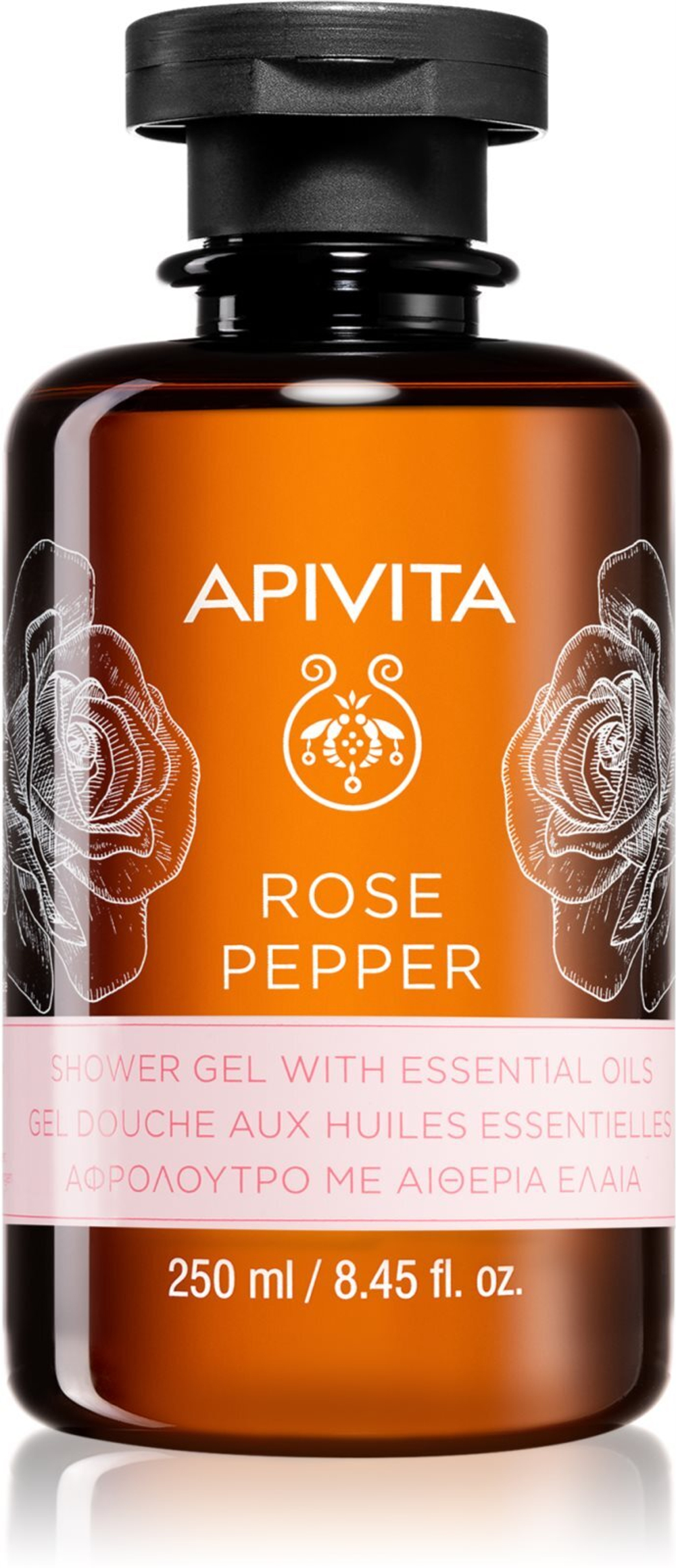 Apivita Rose Pepper - гель для душа с эфирными маслами /   250  ml  / GTIN 5201279074548