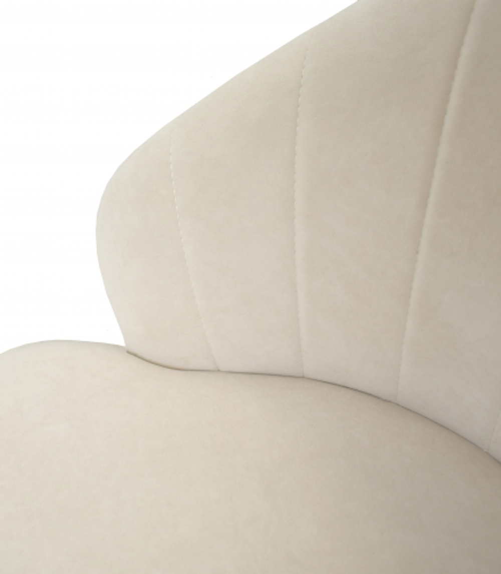 Стул "Камин" поворотный ЭМАЛЬ ТИТАН МУАР ткань велюр кремовый