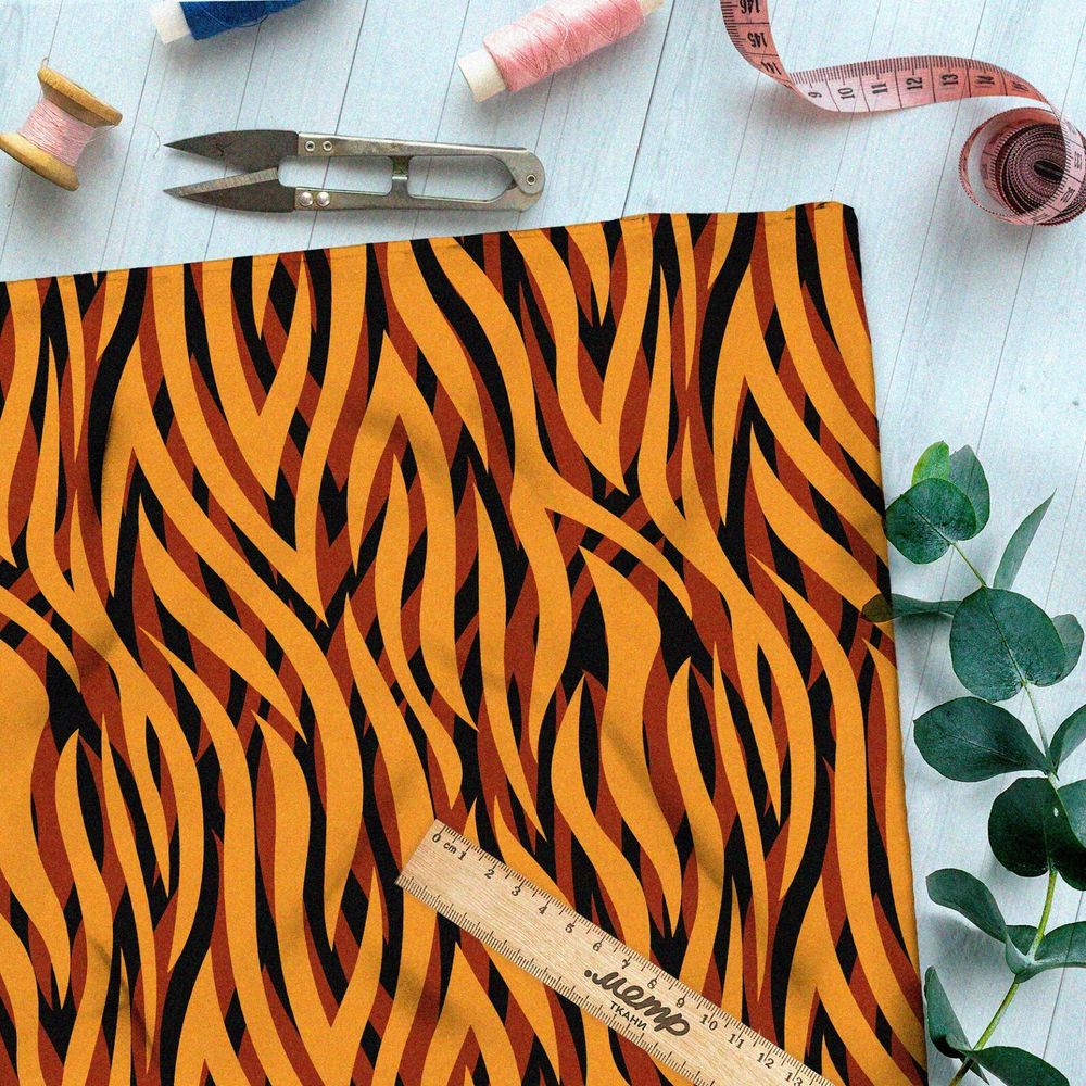 Ткань таффета тигр с эффектом наложения