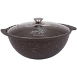 Казан для плова 3,5л со стекл. крышкой АП (кофейный мрамор) кмк37а