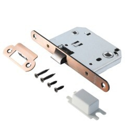 Защелка АЛЛЮР АРТ L7050R  АС старая медь, овал. планка 18мм б/ручек с фиксатором  / 11566