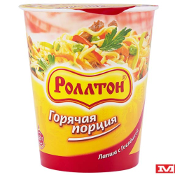 Лапша Роллтон яичная с говядиной стакан 70 гр