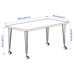 Письменный стол - IKEA LAGKAPTEN/KRILLE, 140х60 см, антрацит/белый, ЛАГКАПТЕН/КРИЛЛЕ ИКЕА