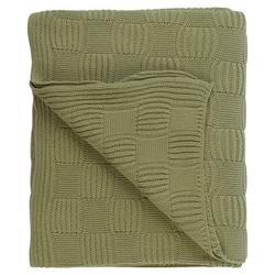 Плед 130х170см Tkano Essential рельефной вязки зеленый