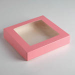 Упаковка с окном РОЗОВАЯ 20*20*4 см