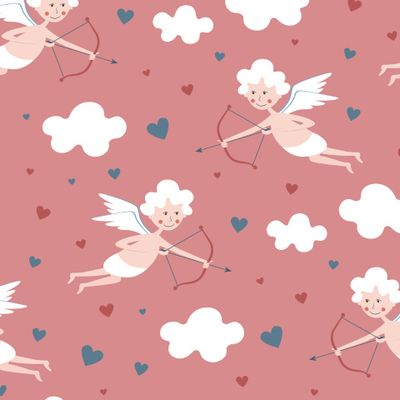 купидон и стрелы на розовом