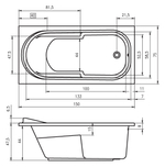 Акриловая ванна Riho COLUMBIA 150х75