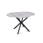 Стол круглый раздвижной Твист (90+30) цемент светлый / опоры черные