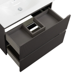 Тумба с раковиной подвесная BelBagno UNO-800-2C-SO-GSO Темно-Серый матовый, раковина белая BB-8099-80