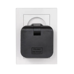 Тройник для розетки с USB плоский поворотный, USB разветвитель 180 градусов, черный усиленный тройник 16А