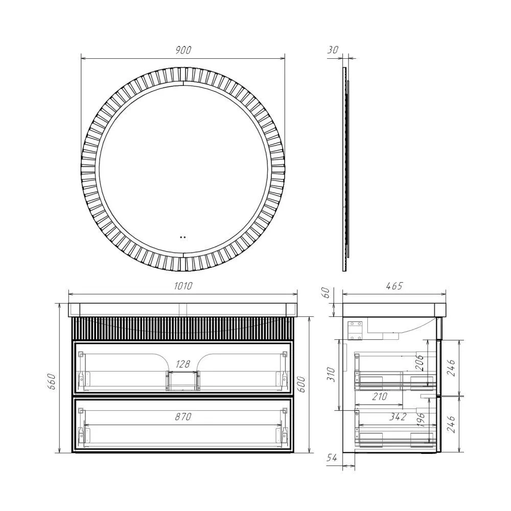 Подвесная тумба-умывальник Comforty Мадрид-100М2(Н) серый шёлк с раковиной CF19595BX-100
