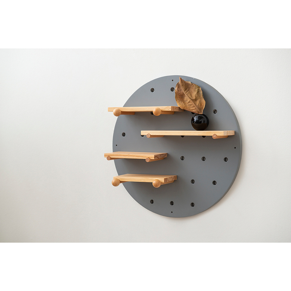 Полка настенная круглая 50см Bergenson Bjorn Shely светло-серая