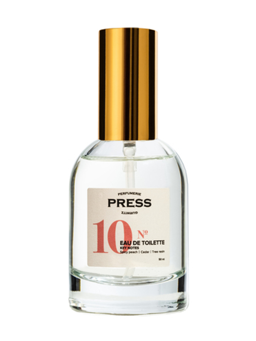Туалетная вода №10 Press Gurwitz Perfumie с нотами пряного персика, кедра и смолы, 50 мл