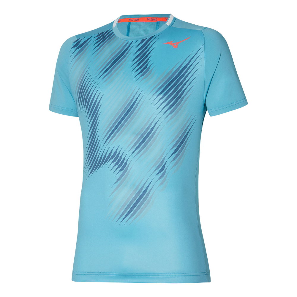 Мужское теннисное поло Mizuno Shadow Graphic T-Shirt Men - Light Blue