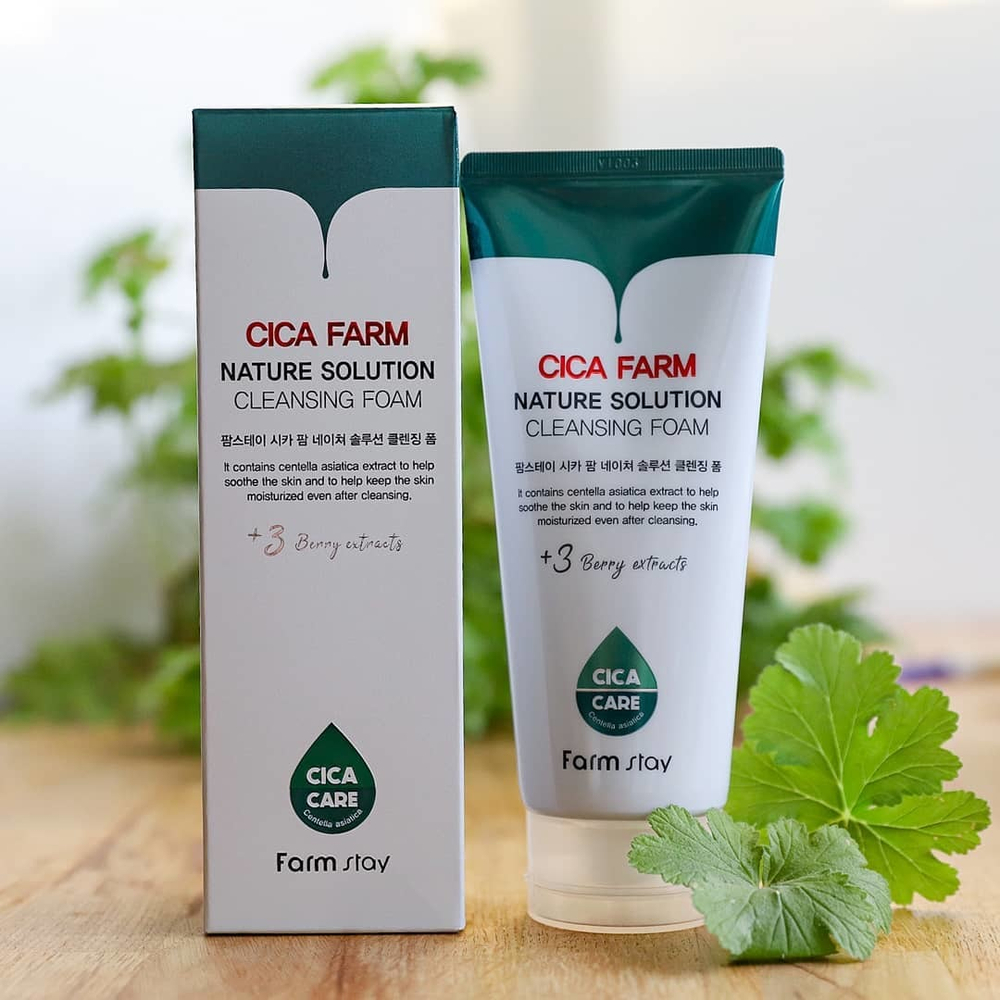 FarmStay. Пенка для умывания с центеллой азиатской CICA FARM Nature Solution Cleansing Foam