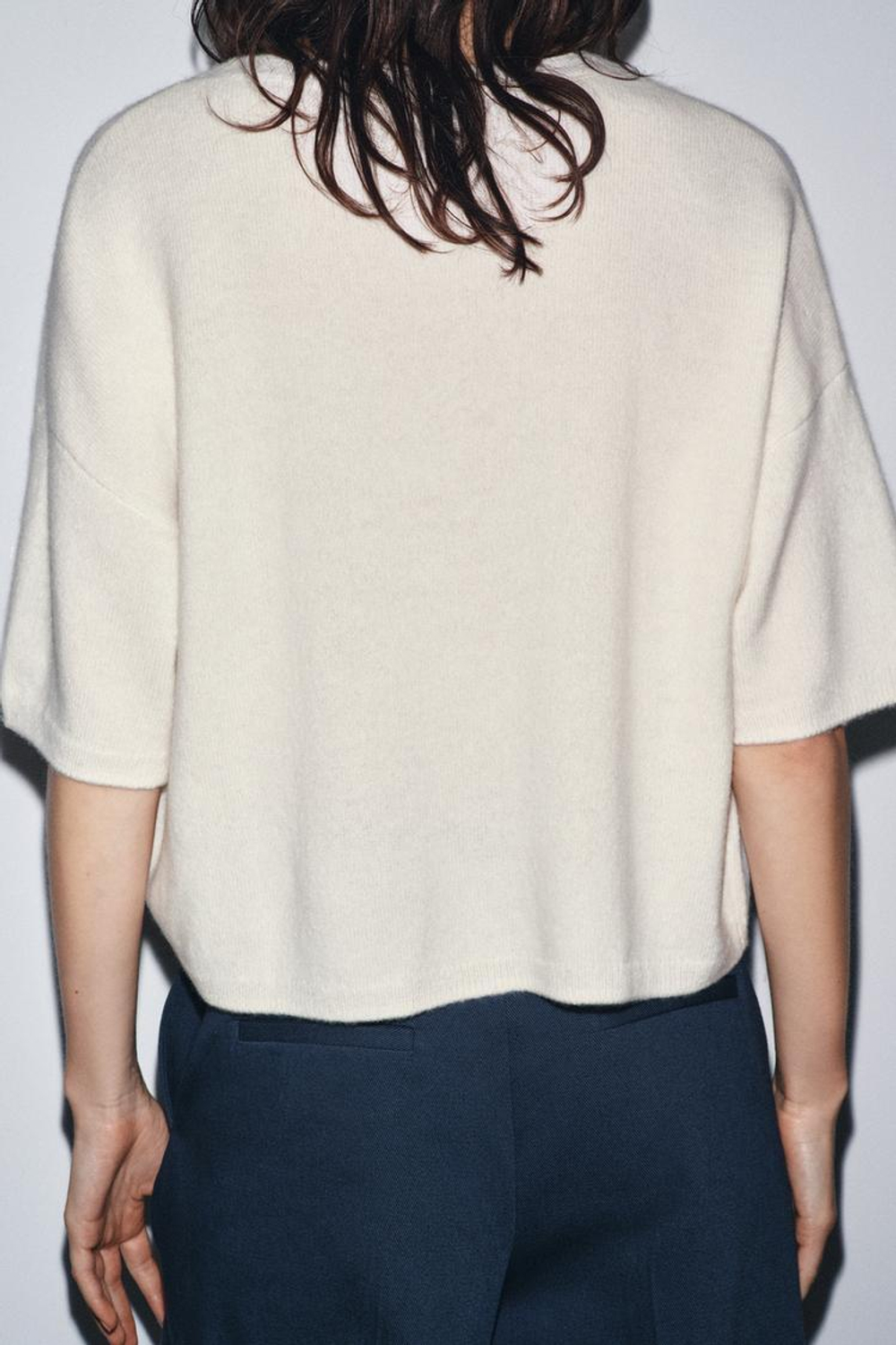 ZARA СВИТЕР ОВЕРСАЙЗ ИЗ 100% ШЕРСТИ, ЭКРЮ