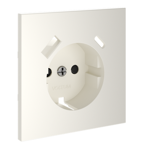 Накладка для розетки с заземлением и защитными шторками, с USB A+C, (хлопок) Voltum S70 VLS001013
