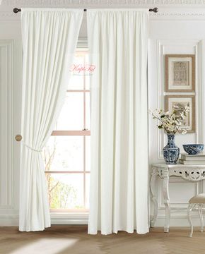 Луи (молочный). Шторы из стриженного бархата