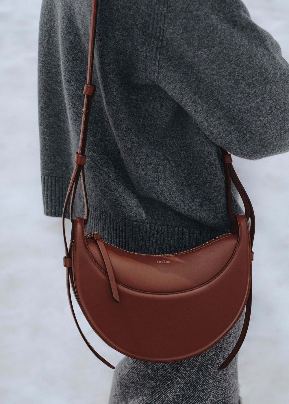 POLENE СУМКА NUMERO DIX, КРАСНОВАТО-КОРИЧНЕВЫЙ