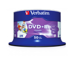 Оптический диск Verbatim DVD+R 4.7GB 16X AZO Wide Inkjet Printable No ID Brand, Spindle, 50 шт