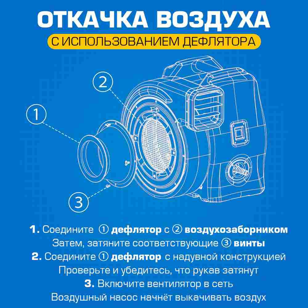 Сдуватель воздуха, дефлятор «Huawei» для надувных батутов с насосами серии REH