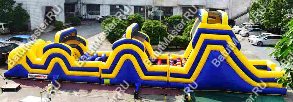 Коммерческая надувная полоса препятствий "Зона экстрима" 20*4*5,5 м