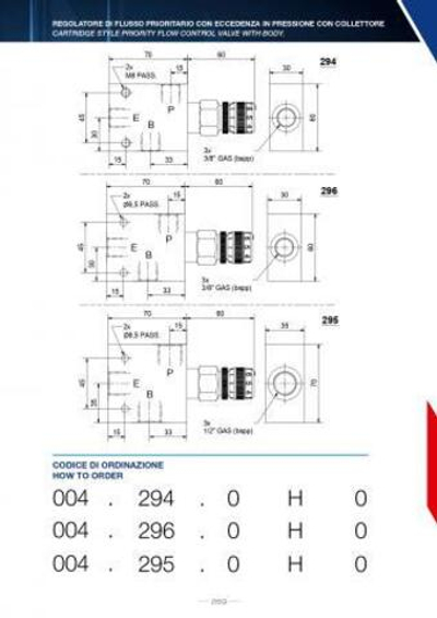 004.294.OHO трехлинейный регулятор расхода плиточного монтажа 3/8"