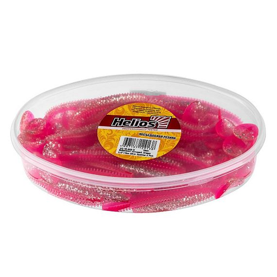 Виброхвост несъедоб. Shaggy 5,12/13 см Silver Sparkles &amp; Pink 50шт. (HS-18-035-N) Helios