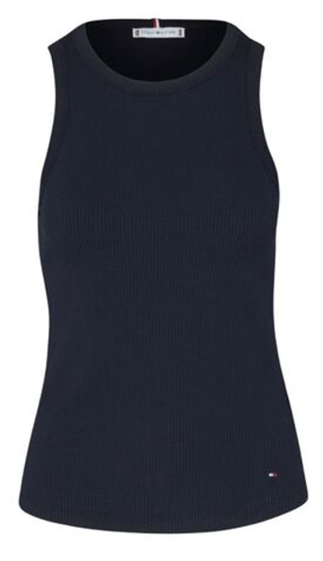 Женский топ теннисный Tommy Hilfiger Slim Rib Tank - небесный