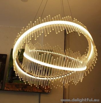 replica Saturno LED 2 rings clear Pendant by Baroncelli 