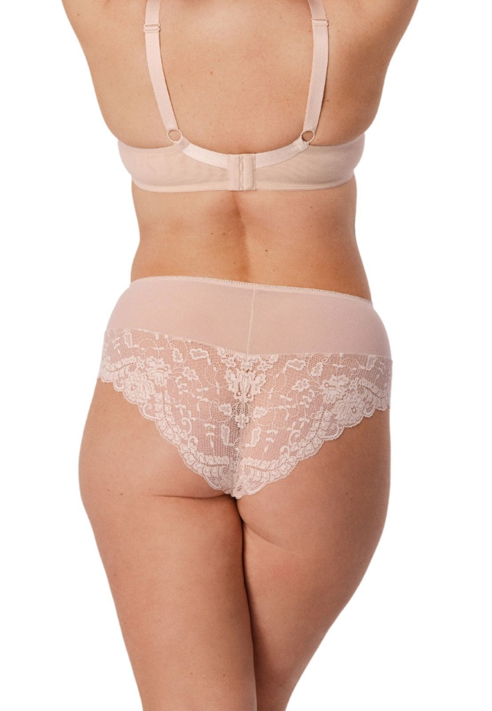 Трусики-шорты Estera из кружевного полотна и сетки (Размер: XXL) (Цвет: кофейный)