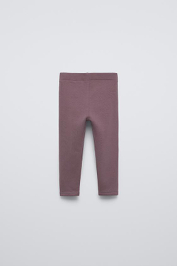 ZARA НАБОР ИЗ ДВУХ ОДНОТОННЫХ ЛЕГИНСОВ, ТЕМНО-БАКЛАЖАНОВЫЙ