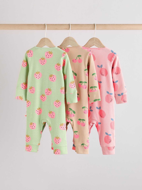 Комбинезон / Cлип для малышей Next E18-347, 3 шт., Светло-зеленый, Бежевый, Розовый