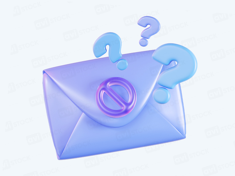 3D иконка «Сомнительное письмо» — неизвестный email, защита от фишинга