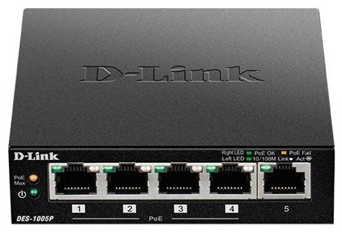 D-Link DES-1005P/B1A черный