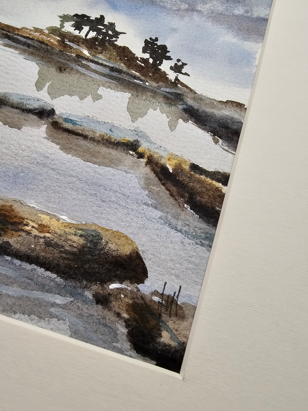 Картина авторская акварельная в паспарту 30х40 см на стену для интерьера "Ладога суровая! Ладога любимая!