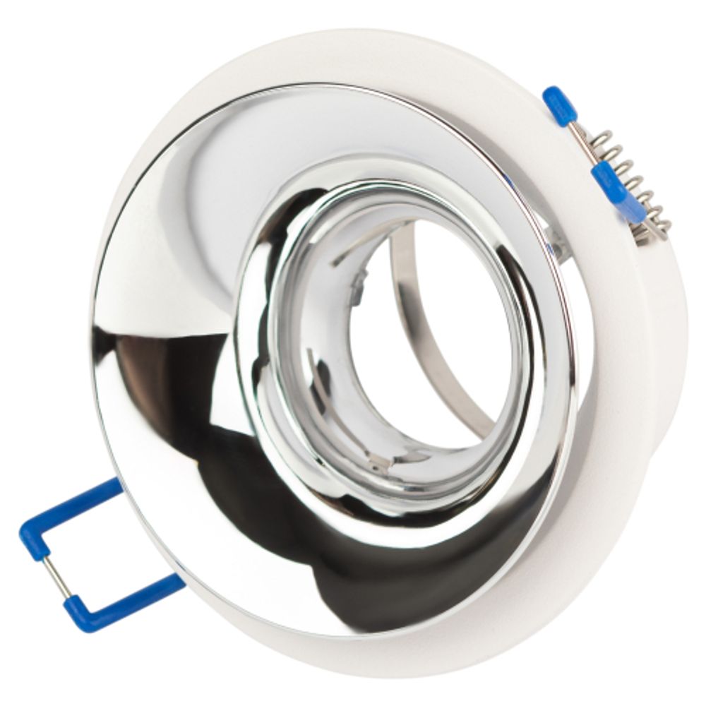 Светильник встраиваемый декоративный ЭРА KL103 WH/CH под лампу MR16 GU5.3 белый/хром | Декоративные встраиваемые светильники