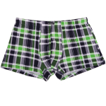 Мужские хлопковые трусы-боксеры в клетку (Размер: L) (Цвет: синий с голубым)