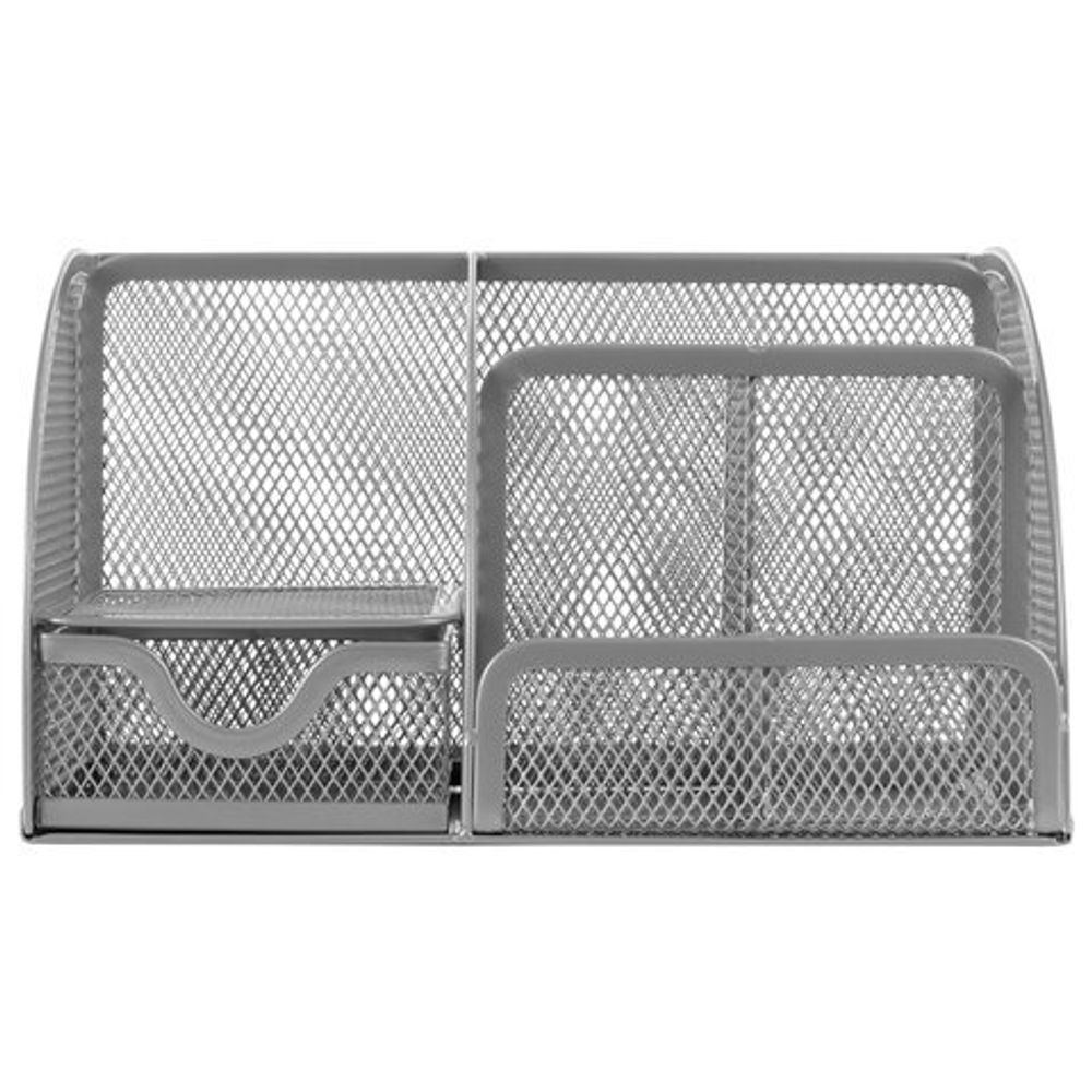 Подставка-органайзер металлическая BRAUBERG, 7 секций, 125х220х140 мм, серебро, 237417