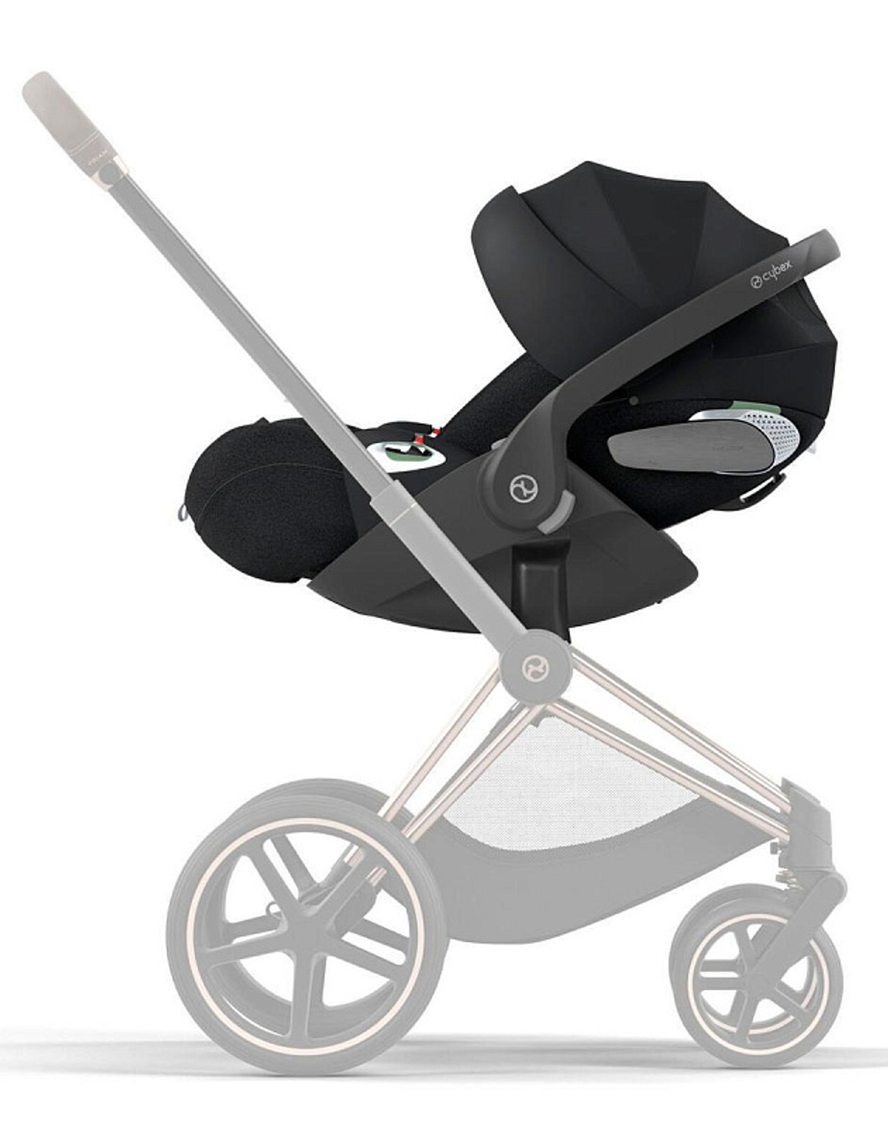 Коляска 3 в 1 Cybex Priam IV Chrome Brown complete и автокресло Cloud T i-Size Sepia Black Plus Leaf Green